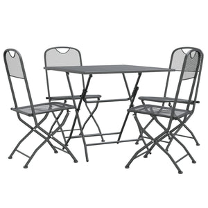 vidaXL 5 Piece Garden Dining Set Expanded Metal Mesh Anthracite