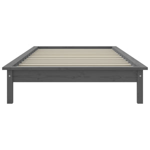 820528 vidaXL Bed Frame without Mattress Grey 90x200 cm Solid Wood