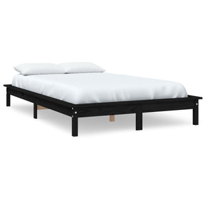 820540 vidaXL Bed Frame without Mattress Black 120x200 cm Solid Wood