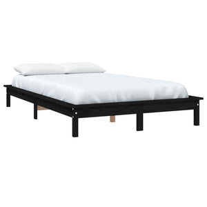 820540 vidaXL Bed Frame without Mattress Black 120x200 cm Solid Wood