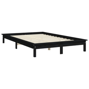 820540 vidaXL Bed Frame without Mattress Black 120x200 cm Solid Wood