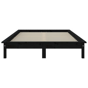 820540 vidaXL Bed Frame without Mattress Black 120x200 cm Solid Wood