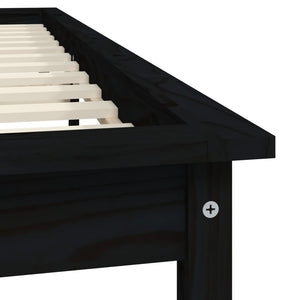 820540 vidaXL Bed Frame without Mattress Black 120x200 cm Solid Wood