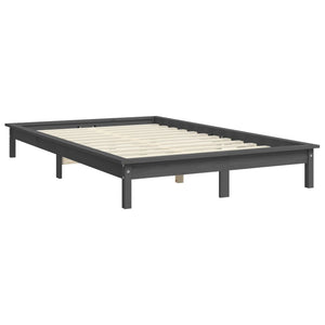 820543 vidaXL Bed Frame without Mattress Grey 140x200 cm Solid Wood