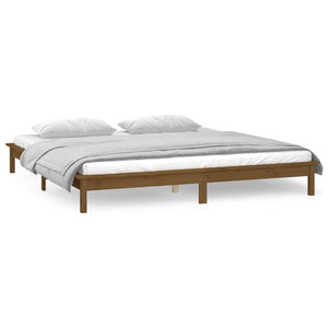 vidaXL LED Bed Frame Honey Brown 120x200 cm Solid Wood