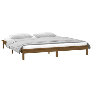 vidaXL LED Bed Frame Honey Brown 120x200 cm Solid Wood