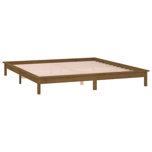 vidaXL LED Bed Frame Honey Brown 120x200 cm Solid Wood