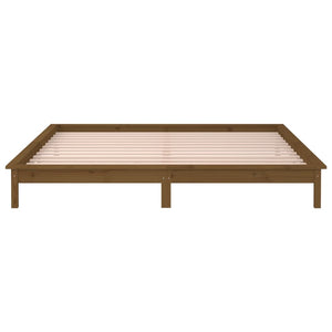 vidaXL LED Bed Frame Honey Brown 120x200 cm Solid Wood