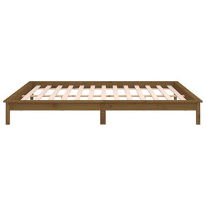 vidaXL LED Bed Frame Honey Brown 120x200 cm Solid Wood