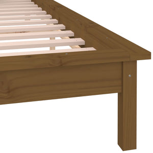 vidaXL LED Bed Frame Honey Brown 120x200 cm Solid Wood