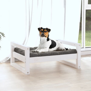 vidaXL Dog Bed White 55.5x45.5x28 cm Solid Pine Wood