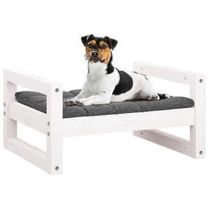 vidaXL Dog Bed White 55.5x45.5x28 cm Solid Pine Wood