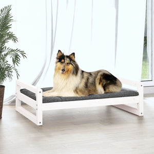 vidaXL Dog Bed White 95.5x65.5x28 cm Solid Pine Wood