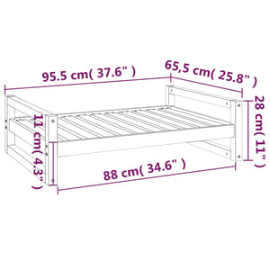 vidaXL Dog Bed White 95.5x65.5x28 cm Solid Pine Wood