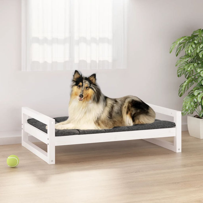 vidaXL Dog Bed White 95.5x65.5x28 cm Solid Pine Wood