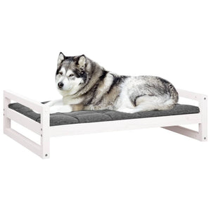 vidaXL Dog Bed White 105.5x75.5x28 cm Solid Pine Wood