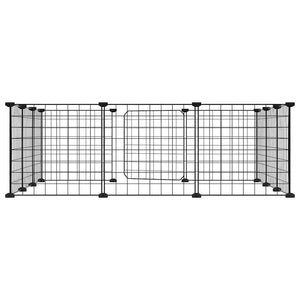 vidaXL 12-Panel Pet Cage with Door Black 35x35 cm Steel