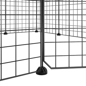 vidaXL 12-Panel Pet Cage with Door Black 35x35 cm Steel