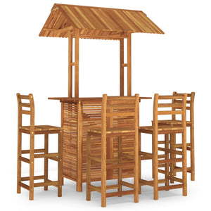 vidaXL 5 Piece Garden Bar Set Solid Wood Acacia