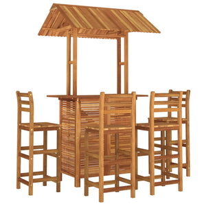 vidaXL 5 Piece Garden Bar Set Solid Wood Acacia