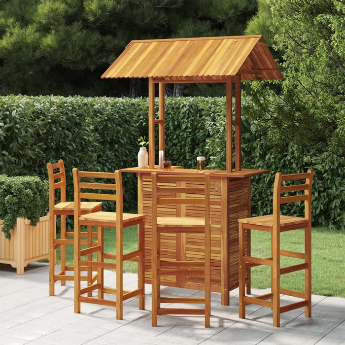 vidaXL 5 Piece Garden Bar Set Solid Wood Acacia