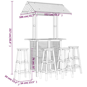 vidaXL 5 Piece Garden Bar Set Solid Wood Acacia