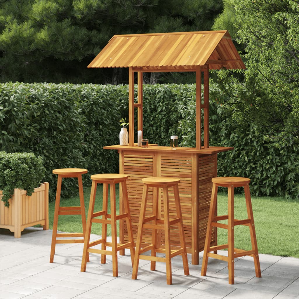 vidaXL 5 Piece Garden Bar Set Solid Wood Acacia