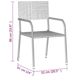 vidaXL 3 Piece Outdoor Dining Set Poly Rattan Black