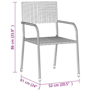 vidaXL 9 Piece Outdoor Dining Set Poly Rattan Grey