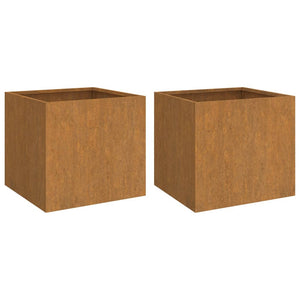 vidaXL Planters 2 pcs 32x30x29 cm Corten Steel