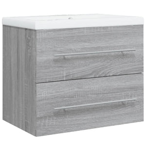 vidaXL Sink Cabinet with Built-in Basin Grey Sonoma Engineered Wood