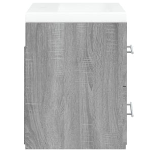 vidaXL Sink Cabinet with Built-in Basin Grey Sonoma Engineered Wood