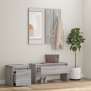 vidaXL Hallway Furniture Set Grey Sonoma Engineered Wood