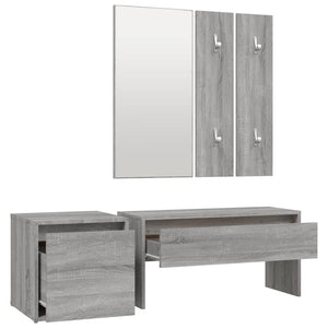 vidaXL Hallway Furniture Set Grey Sonoma Engineered Wood