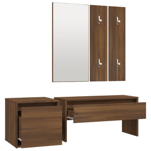 vidaXL Hallway Furniture Set Brown Oak Engineered Wood