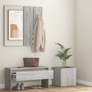 vidaXL Hallway Furniture Set Grey Sonoma Engineered Wood