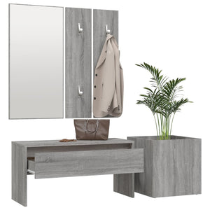 vidaXL Hallway Furniture Set Grey Sonoma Engineered Wood