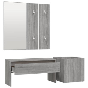 vidaXL Hallway Furniture Set Grey Sonoma Engineered Wood