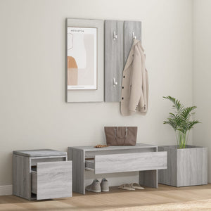 vidaXL Hallway Furniture Set Grey Sonoma Engineered Wood