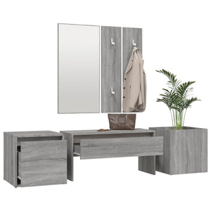 vidaXL Hallway Furniture Set Grey Sonoma Engineered Wood