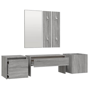 vidaXL Hallway Furniture Set Grey Sonoma Engineered Wood