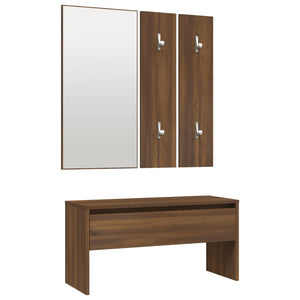 vidaXL Hallway Furniture Set Brown Oak Engineered Wood