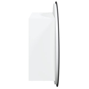 vidaXL Bathroom Cabinet with Round Mirror&LED White 40x40x17.5 cm