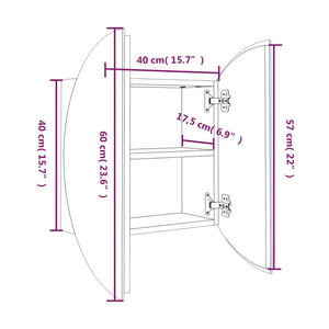 vidaXL Bathroom Cabinet with Round Mirror&LED White 40x40x17.5 cm