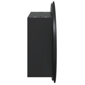 vidaXL Bathroom Cabinet with Round Mirror&LED Black 40x40x17.5 cm