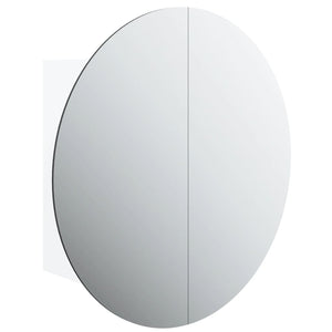 vidaXL Bathroom Cabinet with Round Mirror&LED White 47x47x17.5 cm