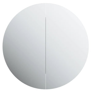 vidaXL Bathroom Cabinet with Round Mirror&LED Black 47x47x17.5 cm