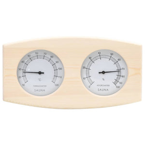 vidaXL 2 in 1 Sauna Hygrothermograph and Sand Timer Set Solid Wood Pine