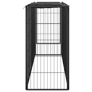 vidaXL 10-Panel Dog Playpen Black 50x100 cm Powder-coated Steel