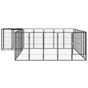 vidaXL 26-Panel Dog Playpen Black 50x100 cm Powder-coated Steel